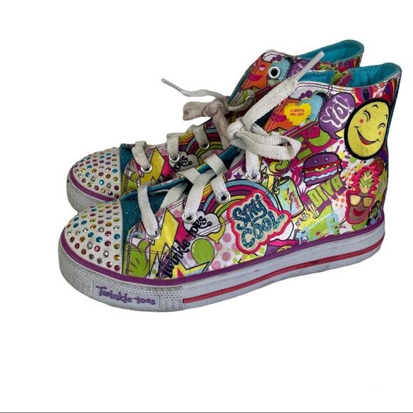 Twinkle toe high tops sketchers light-up sneakers size 3.5 - Picture 1 of 14